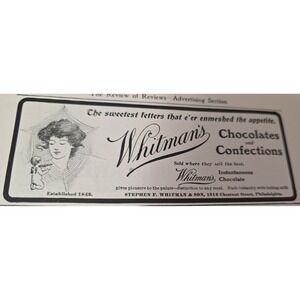 Vintage 1903 Whitman's Chocolates Print Ad Gibson Girl Philadelphia Ephemera